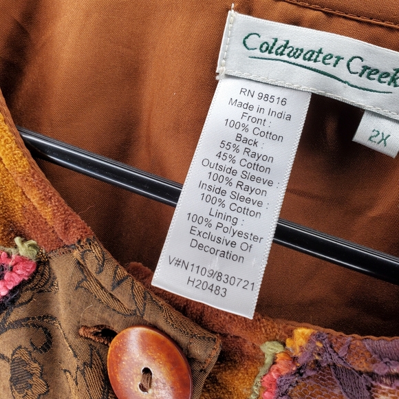 Coldwater Creek Artsy Jacket Womens 2X Multicolor Embroidered Vtg 90s Witchy - Picture 8 of 9